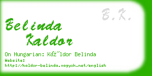 belinda kaldor business card